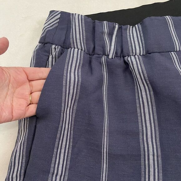 Lane Bryant The Laney Linen Blend High Rise Cropped Striped Pants Size 20 - Picture 4 of 11